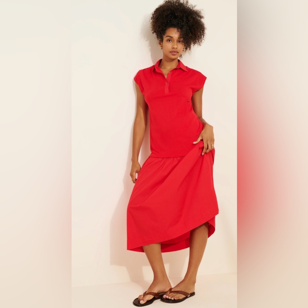 Never Fully Dressed Vibrant Red High Low Skirt